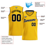 Custom Stitched Basketball Jersey for Men, Women  And Kids Yellow-Black