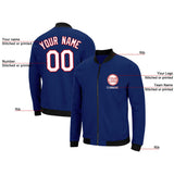 Custom Long Sleeve Windbreaker Jackets Uniform Printed Your Logo Name Number Royal-White-Red