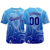 Custom Full Print Design  Baseball Jersey blue