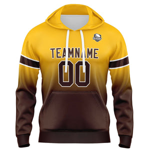 Custom Gradient Hoodie For Man Woman Girl Boy Print Your Logo Name Number Yellow&Brown