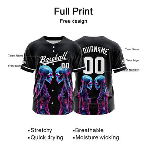 Custom Baseball Jersey Personalized Baseball Shirt for Men Women Kids Youth Teams Stitched and Print Blue