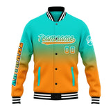 Custom Gradient Varsity Jacket Letterman jacket for Men, Women and Youth Teal Orange