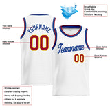 Custom Stitched Basketball Jersey for Men, Women And Kids White-Blue-Red-Yellow