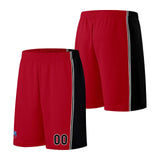 Custom basketball jersey shorts for men and women. Embroidered and printed name, number and logo Red&Black