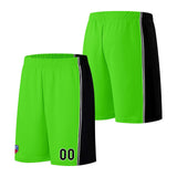 Custom basketball jersey shorts for men and women. Embroidered and printed name, number and logo Neon Green