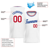 Custom Stitched Basketball Jersey for Men, Women And Kids White-Royal-Red