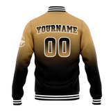 Custom Gradient Varsity Jacket Letterman jacket for Men, Women and Youth Gold Black