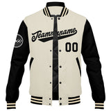 Custom Varsity Jacket Letterman jacket for Men, Women and Youth Black Cream