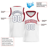 Custom Stitched Basketball Jersey for Men, Women And Kids White-Red-Navy