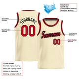 Custom Stitched Basketball Jersey for Men, Women And Kids Cream-Red-Black