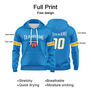 Custom Sweatshirt Hoodie For Men Women Girl Boy Print Your Logo Name Number Powder Blue&Yellow&White