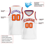 Custom Stitched Basketball Jersey for Men, Women And Kids White-Orange-Purple