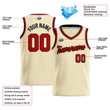 Custom Stitched Basketball Jersey for Men, Women  And Kids Cream-Red-Black