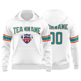 Custom Sweatshirt Hoodie For Men Women Girl Boy Print Your Logo Name Number White&Aqua&Orange