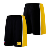 Custom basketball jersey shorts for men and women. Embroidered and printed name, number and logo Black