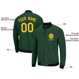 Custom Long Sleeve Windbreaker Jackets Uniform Printed Your Logo Name Number Green-Yellow