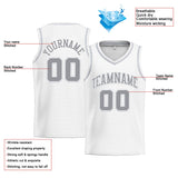 Custom Stitched Basketball Jersey for Men, Women And Kids White-Gray-Light Gray