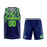 Custom Navy Neon Green Basketball Jersey Uniform Suit Printed Your Logo Name Number