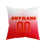 Custom Football Throw Pillow for Men Women Boy Gift Printed Your Personalized Name Number Red&Yellow&White