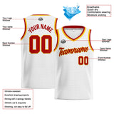 Custom Stitched Basketball Jersey for Men, Women  And Kids White-Red-Yellow