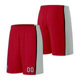 Custom basketball jersey shorts for men and women. Embroidered and printed name, number and logo Red&Grey