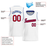 Custom Stitched Basketball Jersey for Men, Women And Kids White-Red-Royal