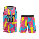 Custom Pink Yellow Basketball Jersey Uniform Suit Printed Your Logo Name Number