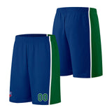 Custom basketball jersey shorts for men and women. Embroidered and printed name, number and logo Blue