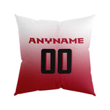 Custom Football Throw Pillow for Men Women Boy Gift Printed Your Personalized Name Number Red&White&Black