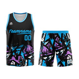 Custom Basketball Jersey Uniform Suit Printed Your Logo Name Number Black&White