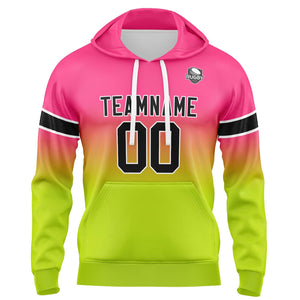 Custom Gradient Hoodie For Man Woman Girl Boy Print Your Logo Name Number Pink&Chartreuse