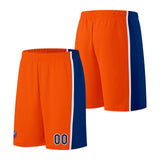 Custom basketball jersey shorts for men and women. Embroidered and printed name, number and logo Orange