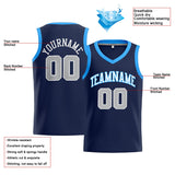 Custom Stitched Basketball Jersey for Men, Women And Kids Navy-White-Gray-Light Blue