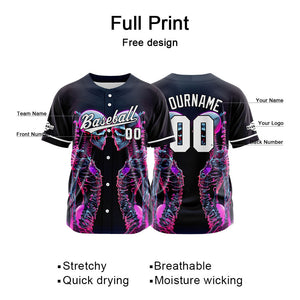 Custom Baseball Jersey Personalized Baseball Shirt for Men Women Kids Youth Teams Stitched and Print Pink