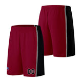 Custom basketball jersey shorts for men and women. Embroidered and printed name, number and logo Burgundy