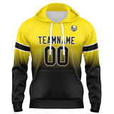 Custom Gradient Hoodie For Man Woman Girl Boy Print Your Logo Name Number Yellow&Black