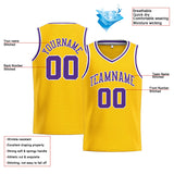 Custom Stitched Basketball Jersey for Men, Women And Kids Yellow -Purple-White