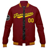 Custom Varsity Jacket Letterman jacket for Men, Women and Youth Crimson Yellow