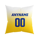 Custom Football Throw Pillow for Men Women Boy Gift Printed Your Personalized Name Number Yellow&Blue&White