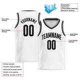 Custom Stitched Basketball Jersey for Men, Women And Kids White-Black