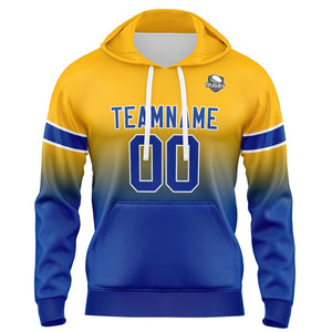 Custom Gradient Hoodie For Man Woman Girl Boy Print Your Logo Name Number Yellow&Blue