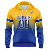 Custom Gradient Hoodie For Man Woman Girl Boy Print Your Logo Name Number Yellow&Blue