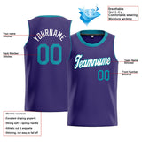 Custom Stitched Basketball Jersey for Men, Women And Kids Purple-Teal-White