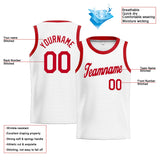 Custom Stitched Basketball Jersey for Men, Women And Kids White-Red