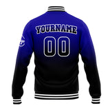 Custom Gradient Varsity Jacket Letterman jacket for Men, Women and Youth Royal Black