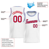 Custom Stitched Basketball Jersey for Men, Women And Kids White-Red-Light Blue