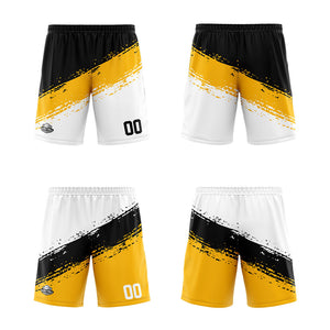 Custom Reversible Basketball Suit for Adults and Kids Personalized Jersey Black-Yellow-White