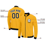 Custom Long Sleeve Windbreaker Jackets Uniform Printed Your Logo Name Number Yellow-Black-White