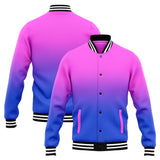 Custom Gradient Varsity Jacket Letterman jacket for Men, Women and Youth Pink Blue