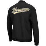 Custom Long Sleeve Windbreaker Jackets Uniform Printed Your Logo Name Number Black-Gold-White